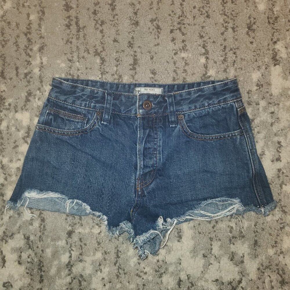 Free People Button Fly Women Jean 26 with Raw Hem